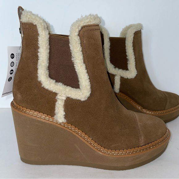 Sam Edelman Women's Reagan Wedge Booties Toffee Suede 7 M - Picture 2 of 11